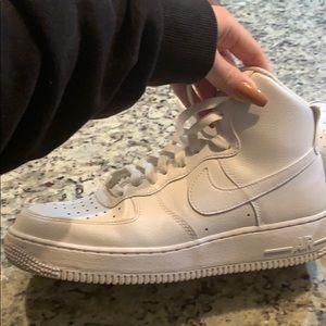 High top white Air Force 1 -worn once great shape